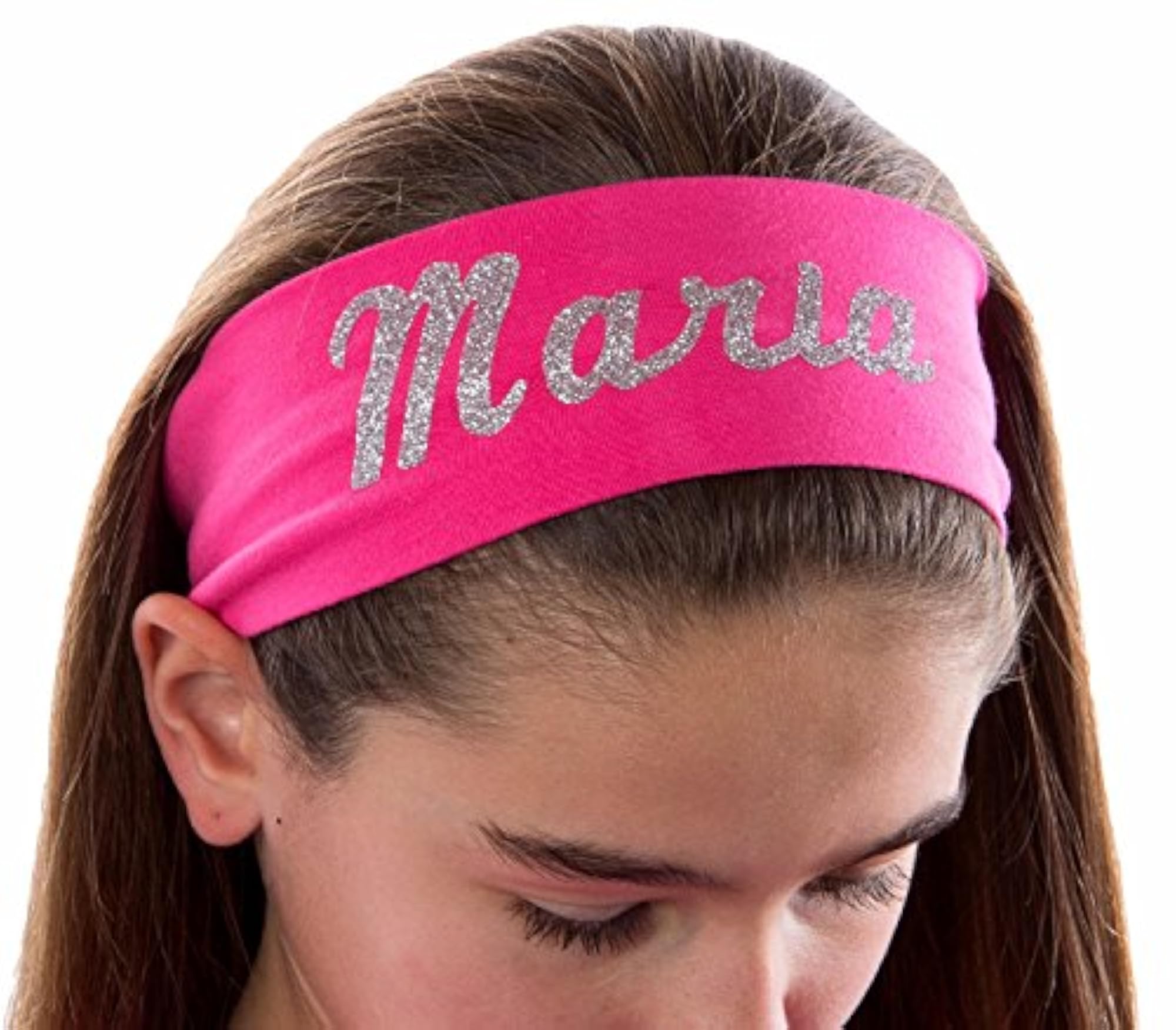 Personalized Cotton Stretch Headband with Glitter Text